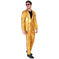Stroje karnawałowe - Strój garnitur męski złoty -XXL - miniaturka - grafika 1