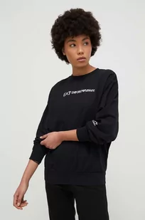 EA7 Emporio Armani bluza damska kolor czarny z nadrukiem - Bluzy damskie - miniaturka - grafika 1