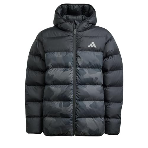 adidas Uniseks - dzieci SYNTHETIC DOWN ALLOVER PRINT JACKET, Black, 13-14 Years