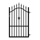 Akcesoria do ogrodzeń - Furtka ogrodzeniowa Marysia czarna, 130-150x90 cm, prawa - miniaturka - grafika 1