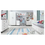 Zestawy mebli dla dzieci - Zestaw Mebli Młodzieżowych C Bergen Meblar Biały, Biały Lux - miniaturka - grafika 1