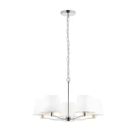 Lampy sufitowe - Klasyczny żyrandol Harvey - srebrny, biały - modern classic - miniaturka - grafika 1