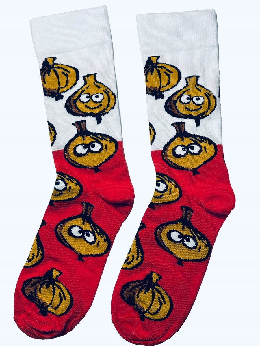 Śmieszne skarpetki damskie polska cebula biało czerwone patriotyczne 36-41