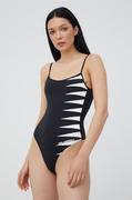 Stroje kąpielowe - Karl Lagerfeld Karl Lagerfeld jednoczęściowy strój kąpielowy kolor czarny miękka miseczka - miniaturka - grafika 1