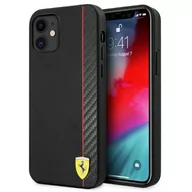 Etui i futerały do telefonów - Ferrari FESAXHCP12SBK iPhone 12 mini 5,4" czarny/black hardcase On Track Carbon Stripe - miniaturka - grafika 1