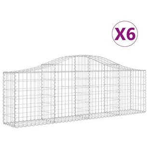 VIDAXL Kosze gabionowe, 6 szt, 200x30x60/80 cm, galwanizowane żelazo - Ogrodzenia - miniaturka - grafika 3