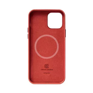 Crong Essential Cover Magnetic - Etui ze skóry iPhone 12 Pro Max MagSafe (czerwony) - Etui i futerały do telefonów - miniaturka - grafika 4