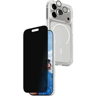 Etui i futerały do telefonów - Etui PANZERGLASS Care Flagship Privacy MagSafe 3w1 do Apple iPhone 17 Pro Przezroczysty szkło prywatyzujące osłona obiektywu - miniaturka - grafika 1
