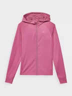 Bluzy sportowe damskie - Damska bluza treningowa 4F 4FWAW24TFSWF406 - różowa - miniaturka - grafika 1