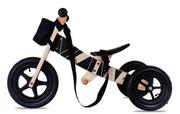 Rowerki biegowe - Sun Baby Rowerek biegowy drewniany dla 2 latka 2w1 Twist Plus - Samoa Black Edition - miniaturka - grafika 1