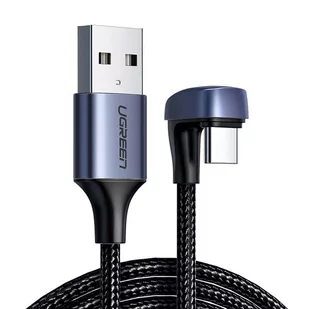 UGREEN nylonowy kątowy kabel przewód USB - USB Typ C 2 m 3 A 18 W Quick Charge AFC FCP dla graczy szary (70315) - 2 70315 - Kable USB - miniaturka - grafika 2