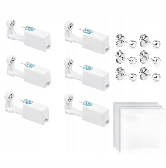 Zestaw z pistoletem do samodzielnego przekłuwania uszu zestaw do kolczyków