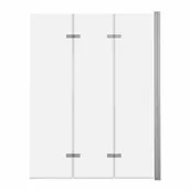 Parawany nawannowe - ADNaturalnie Parawan nawannowy trzyczęściowy składany SAJNO 120x150 cm szkło transparentne wykończenie NIKIEL SZCZOTKOWANY z powłoką NANO SPW-003-120NSZ - miniaturka - grafika 1