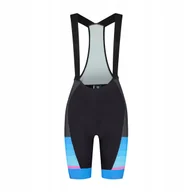 Spodenki rowerowe - Spodenki rowerowe damskie na szelkach Rogelli Impress II XL Czarno-niebiesk - miniaturka - grafika 1