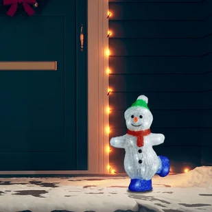 Figurka świąteczna LED bałwanek akrylowy do wnętrz i na zewnątrz 30 cm - Ozdoby bożonarodzeniowe - miniaturka - grafika 1
