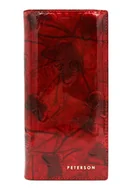 Portfele - Portfel Damski Skórzany Peterson Lakierowany Długi Z Suwakiem Na Zewnątrz PTN-421431-BF CZERWONY 19,5 x 10 x 3,5 [cm] - miniaturka - grafika 1