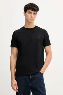 Trussardi t-shirt bawełniany męski kolor czarny gładki G0278000048N - Koszulki męskie - miniaturka - grafika 1