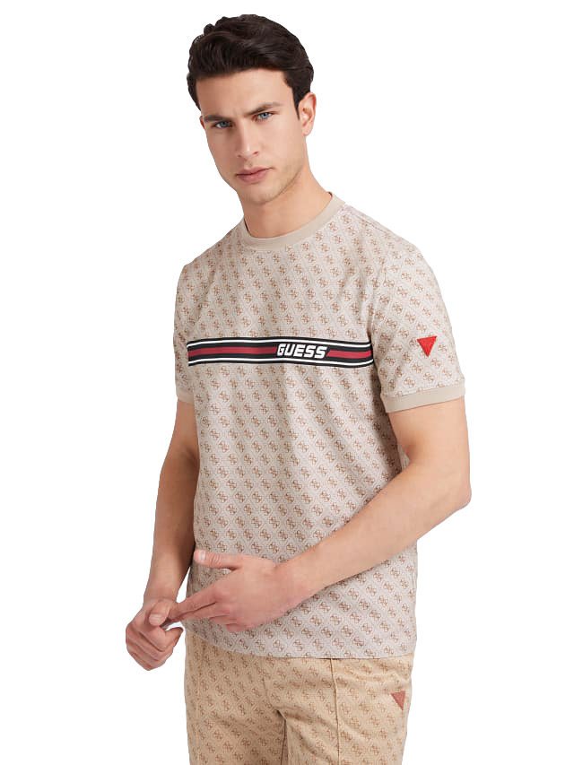 Guess Koszulka Męska T-Shirt Jamey T-Shirt Jasna Brązowa Z2Bi09J1314 P13W M