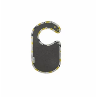 ClickBibs Śliniaczek ClickBibs szary z lamówką w żółto-szare wzory b2b-2953-0 - Śliniaki i fartuszki - miniaturka - grafika 1