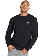 Moda i Uroda OUTLET - ALPHA INDUSTRIES Męski sweter basic, małe logo, czarny, M - miniaturka - grafika 1