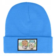 Czapki damskie - CZAPKA ZIMOWA CIEPŁA NIEBIESKA DZIECIĘCA Z MOTYWEM KAWAII BUBU MIX WZORÓW - miniaturka - grafika 1