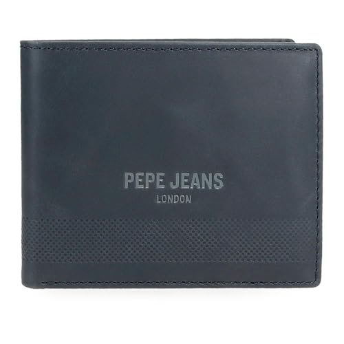 Pepe Jeans Głęboki portfel z uchwytem na karty niebieski 11x8,5x1 cm skóra by Joumma Bags, Niebieski, Talla única, Portfel na karty