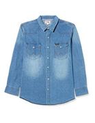 Koszule męskie - Wrangler Koszula męska Heritage, Authentic Blue, średnia, Authentic Blue, M - miniaturka - grafika 1