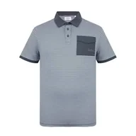 Koszulki męskie - Lee Cooper ciemnoszary Polo T-shirt męska w białe paski, Rozmiar XXL - miniaturka - grafika 1