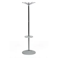 Inne meble biurowe - Metalowy wieszak stojący z plastikowymi haczykami, chrom/szary - miniaturka - grafika 1