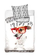 Pościel - Pościel młodzieżowa z bawełny Renforce, Carbotex, pies, 140x200 + 70x80 cm - miniaturka - grafika 1
