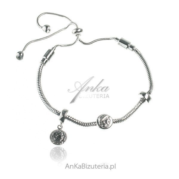 ankabizuteria.pl Bransoletka srebrna MONETY regulowana - HIT Włochy