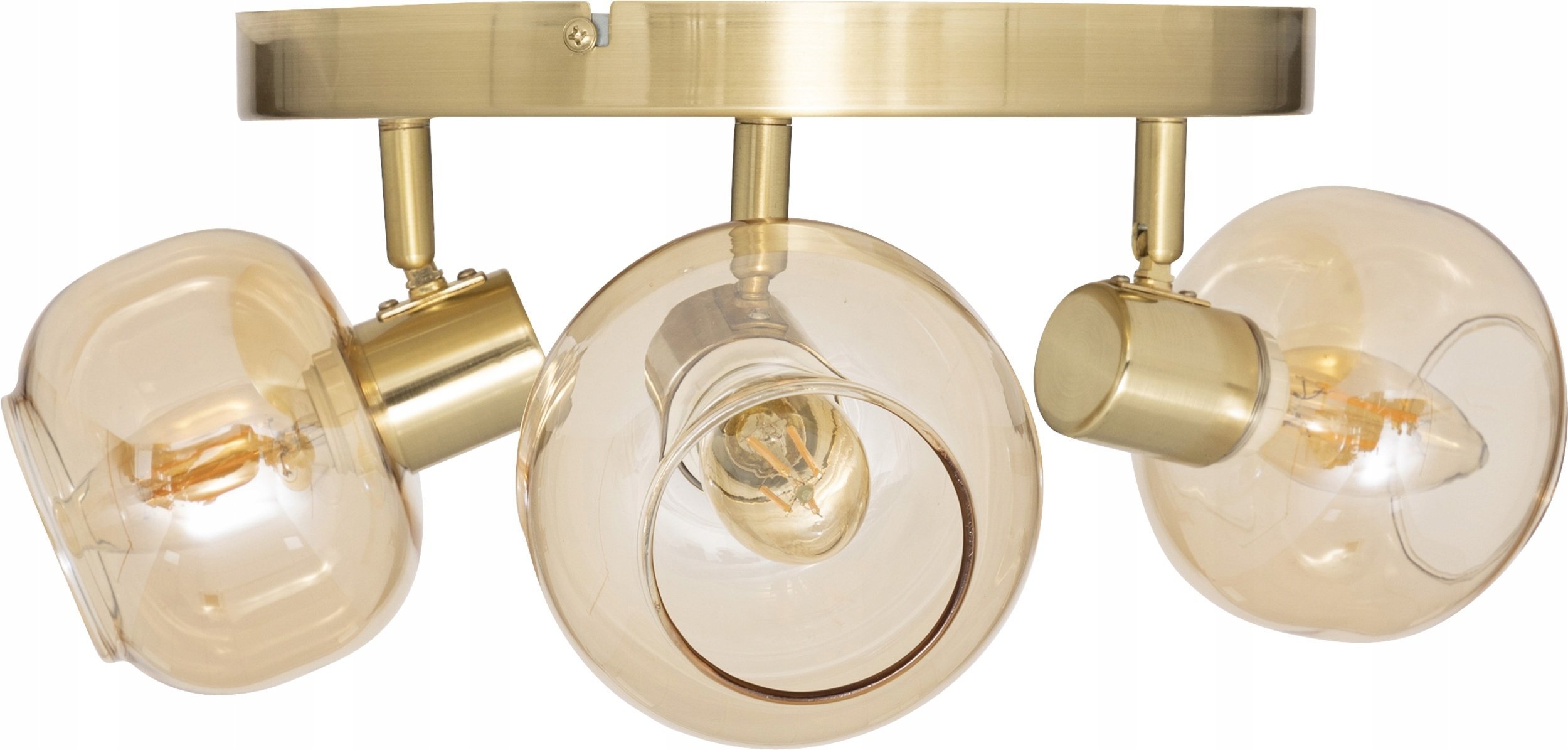 Lampa sufitowa Atmosphera Lampy sufitowe PILLA, złoto i szklane klosze, 3 punktowe