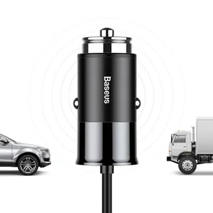 Enjoy Baseus Baseus Together ładowarka samochodowa 4.8A z wbudowanym kablem 2w1 Lightning + USB-C 1.2M czarny (CCALL-EL01) hurtel-44598-0 - Ładowarki samochodowe - miniaturka - grafika 14