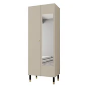 Meble do przedpokoju - Garderoba szafa do przedpokoju na ubrania z drążkiem dwudrzwiowa z lustrem PALERMO czarny kaszmir halifax - miniaturka - grafika 1