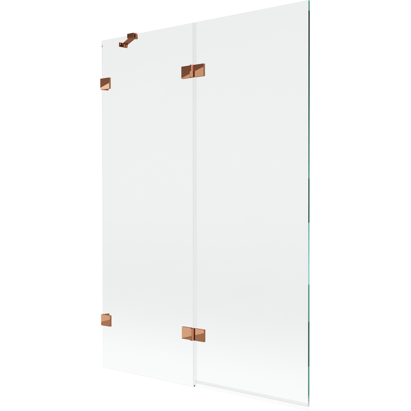 Mexen Lunar parawan nawannowy 2-skrzydłowy lewy 120 x 150 cm, transparent, różowe złoto - 897-120-100-60-00-L