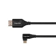 Pozostałe akcesoria sieciowe - Kabel HDMI - USB-C wtyk kątowy 2m Kruger Matz - miniaturka - grafika 1