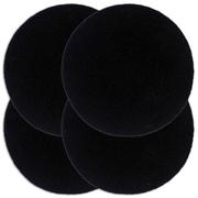 Obrusy i serwetki - vidaXL Maty na stół, 4 szt., gładkie, czarne, 38 cm, okrągłe, bawełna - miniaturka - grafika 1