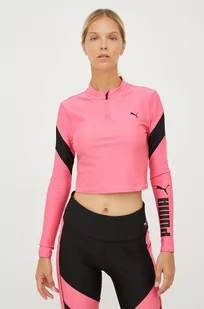 Puma longsleeve treningowy Fit Eversculpt kolor różowy z półgolfem - Bluzki damskie - miniaturka - grafika 1