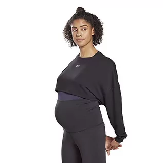 Bluzy damskie - Reebok Damska bluza z długim rękawem SR Maternity z długim rękawem, czarna, L FU2502_L - grafika 1