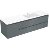 Szafki łazienkowe - Mexen Orio szafka łazienkowa 160 cm z umywalką Otis prawą, 2S, 1D, grafit mat/biała mat - 91A13-16047-3-BBFFF66-W18P01 - miniaturka - grafika 1