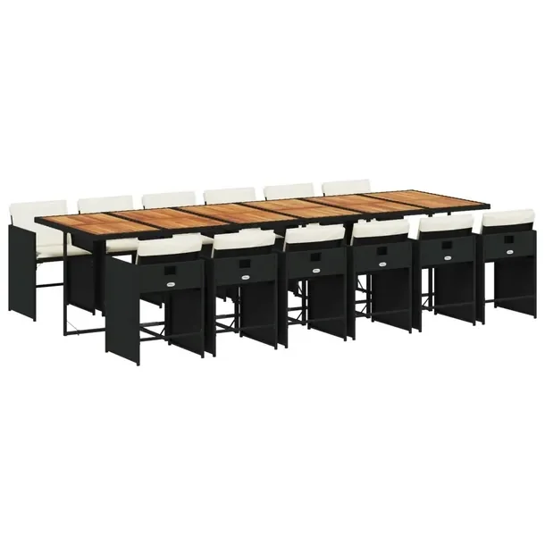 Zestaw mebli ogrodowych 330 x 106 x 73 cm, czarny i brązowy
