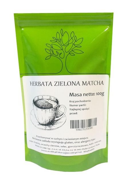 Herbata Zielona Matcha 100g Proszek Jakość Ecobi