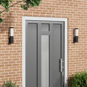 Lampy ogrodowe - vidaXL Lampy ścienne na zewnątrz 2 szt. Czarne ze stali nierdzewnej IP44 - miniaturka - grafika 1