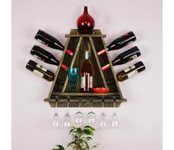 Stojaki na wino - Ścienny stojak na wino RAF 58x57 cm ciemny świerk - miniaturka - grafika 1