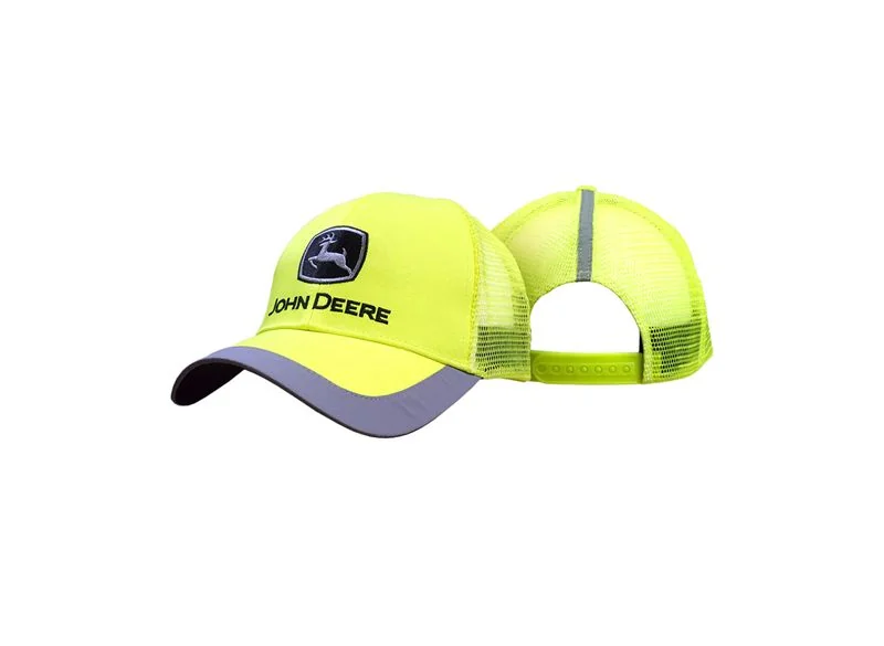 Oryginalna czapka John Deere z daszkiem i siatką z tyłu fluorescencyjna