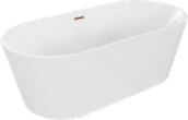 Wanny - Mexen Luna wanna wolnostojąca 150 x 75 cm, biała, przelew różowe złoto - 52031507500-60 - miniaturka - grafika 1