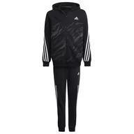 Bluzy dla dziewczynek - Dres adidas 3-Stripes Track HD6858 - czarny - miniaturka - grafika 1