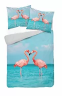 Pościel - Pościel 3D satynowa z mikrowłókna FLAMINGI 160x200 Detexpol - miniaturka - grafika 1