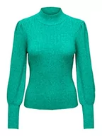 Swetry damskie - ONLY Damski sweter Onlkatia L/S Highneck KNT Noos, Marine Green/Szczegóły: melanż, XXL - miniaturka - grafika 1