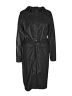 Kurtki damskie - NOISY MAY Damski płaszcz przeciwdeszczowy NMSKY L/S Raintrenchcoat Noos, czarny, M, czarny, M - miniaturka - grafika 1